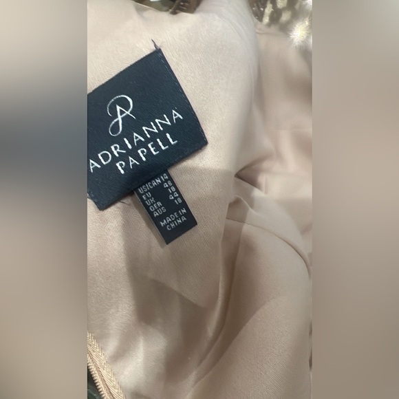 Adrianna Papell sparkly Elegant Cream Fabric US SIZE 14 holiday celebration NWT - Picture 4 of 9